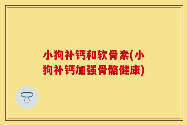 小狗补钙和软骨素(小狗补钙加强骨骼健康)