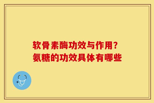 软骨素酶功效与作用？氨糖的功效具体有哪些