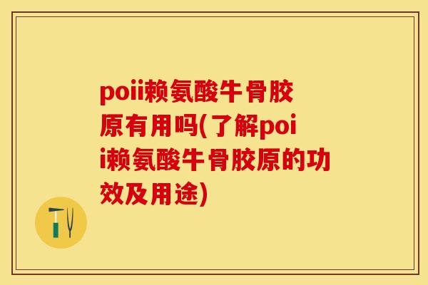 poii赖氨酸牛骨胶原有用吗(了解poii赖氨酸牛骨胶原的功效及用途)