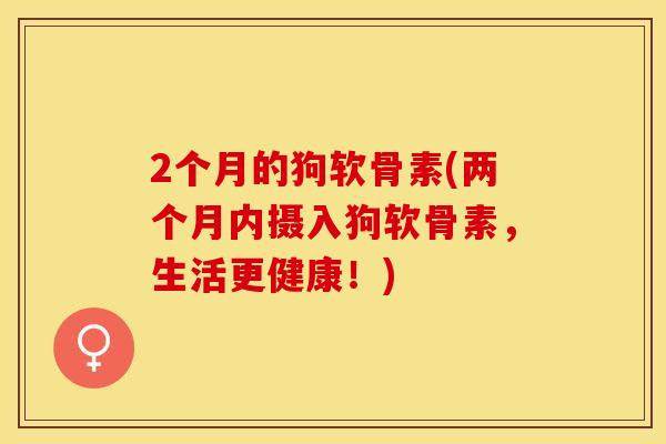 2个月的狗软骨素(两个月内摄入狗软骨素，生活更健康！)