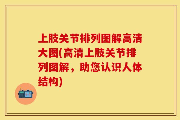 上肢关节排列图解高清大图(高清上肢关节排列图解，助您认识人体结构)