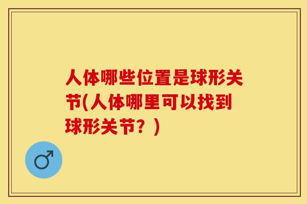 人体哪些位置是球形关节(人体哪里可以找到球形关节？)