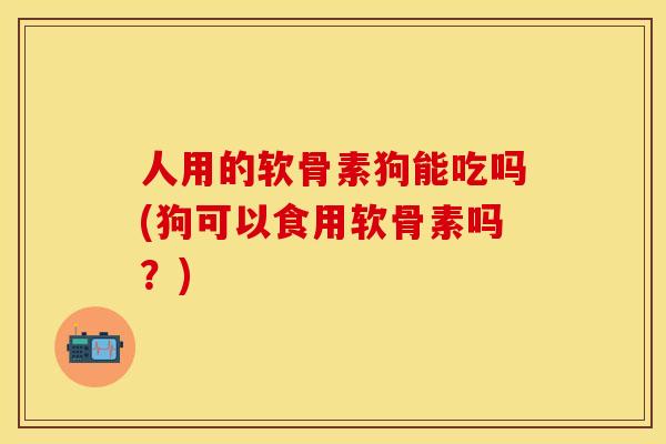 人用的软骨素狗能吃吗(狗可以食用软骨素吗？)