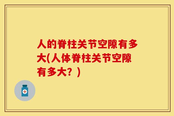 人的脊柱关节空隙有多大(人体脊柱关节空隙有多大？)