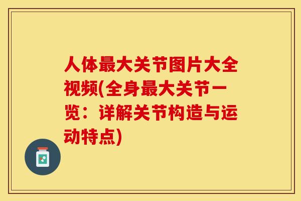 人体最大关节图片大全视频(全身最大关节一览：详解关节构造与运动特点)