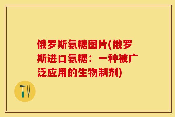 俄罗斯氨糖图片(俄罗斯进口氨糖：一种被广泛应用的生物制剂)