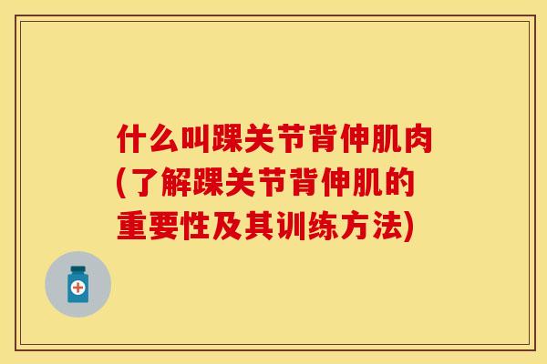 什么叫踝关节背伸肌肉(了解踝关节背伸肌的重要性及其训练方法)