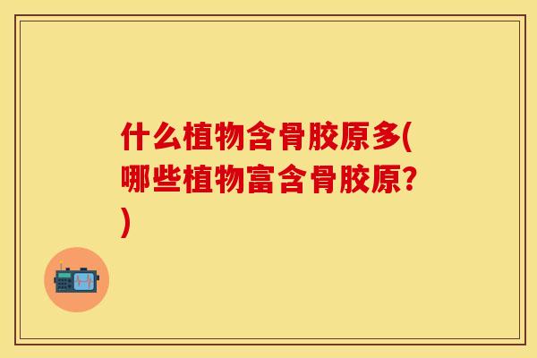 什么植物含骨胶原多(哪些植物富含骨胶原？)
