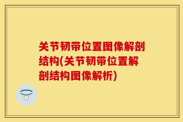 关节韧带位置图像解剖结构(关节韧带位置解剖结构图像解析)-第1张图片-关节保镖 关节韧带位置图像解剖结构(关节韧带位置解剖结构图像解析)-第1张图片-关节保镖