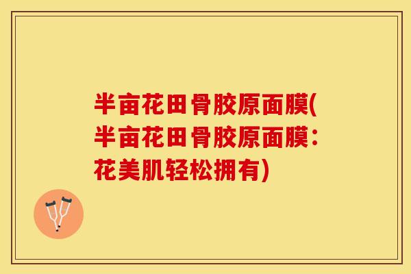 半亩花田骨胶原面膜(半亩花田骨胶原面膜：花美肌轻松拥有)
