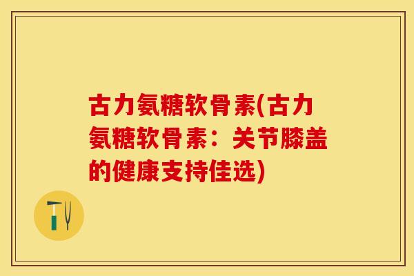 古力氨糖软骨素(古力氨糖软骨素：关节膝盖的健康支持佳选)