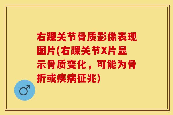 右踝关节骨质影像表现图片(右踝关节X片显示骨质变化，可能为骨折或疾病征兆)