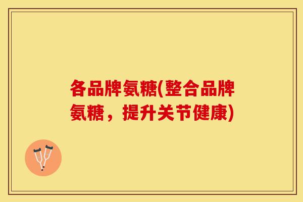 各品牌氨糖(整合品牌氨糖，提升关节健康)