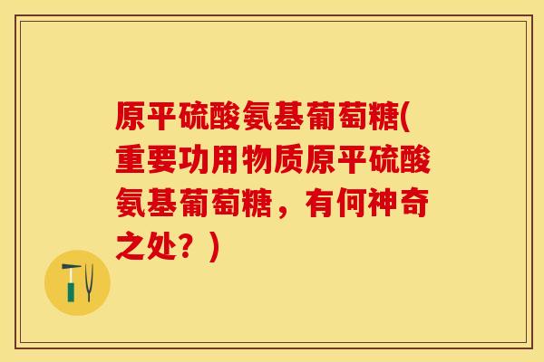 原平硫酸氨基葡萄糖(重要功用物质原平硫酸氨基葡萄糖，有何神奇之处？)