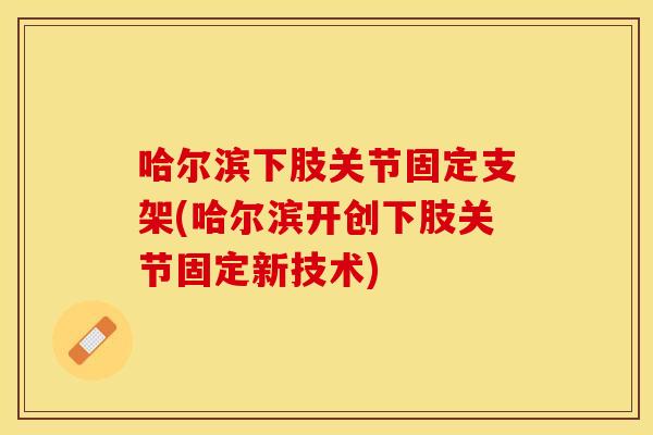 哈尔滨下肢关节固定支架(哈尔滨开创下肢关节固定新技术)