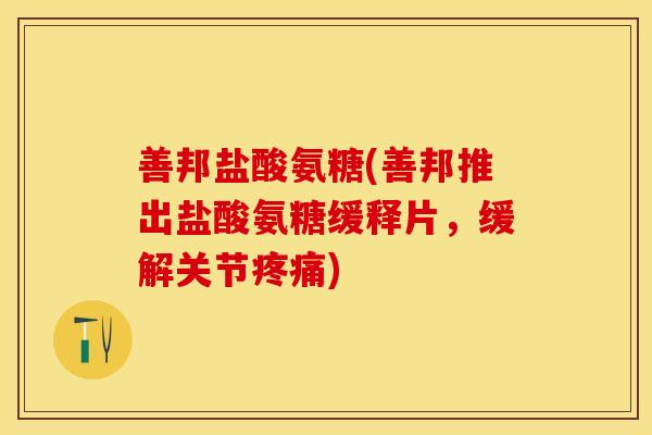 善邦盐酸氨糖(善邦推出盐酸氨糖缓释片，缓解关节疼痛)