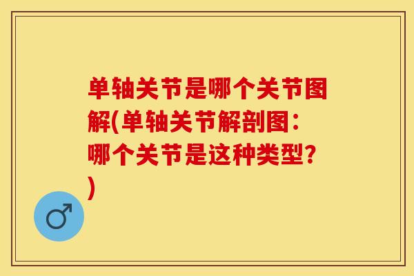单轴关节是哪个关节图解(单轴关节解剖图：哪个关节是这种类型？)