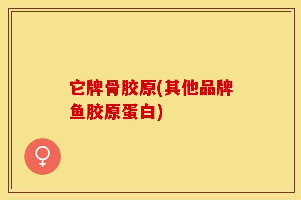 它牌骨胶原(其他品牌鱼胶原蛋白)