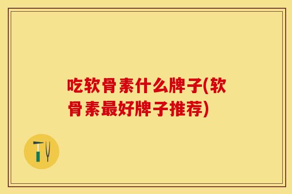 吃软骨素什么牌子(软骨素最好牌子推荐)