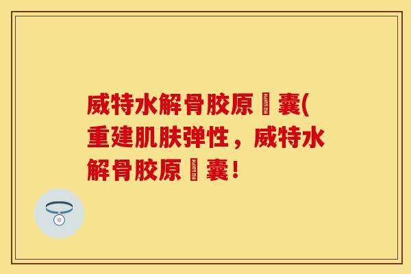 威特水解骨胶原膠囊(重建肌肤弹性，威特水解骨胶原膠囊！
