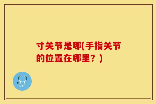 寸关节是哪(手指关节的位置在哪里？)-第1张图片-关节保镖