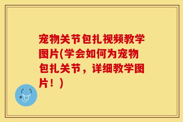 宠物关节包扎视频教学图片(学会如何为宠物包扎关节，详细教学图片！)