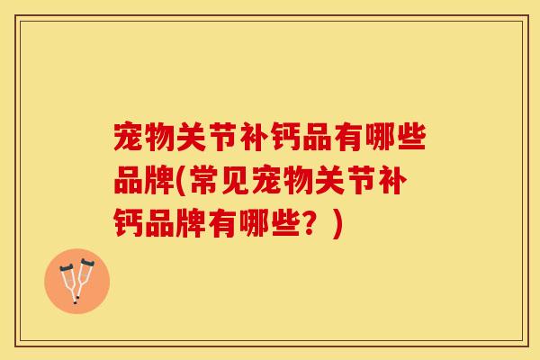 宠物关节补钙品有哪些品牌(常见宠物关节补钙品牌有哪些？)