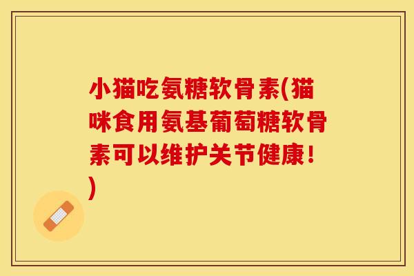 小猫吃氨糖软骨素(猫咪食用氨基葡萄糖软骨素可以维护关节健康！)