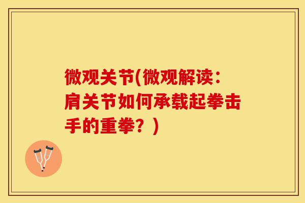 微观关节(微观解读：肩关节如何承载起拳击手的重拳？)
