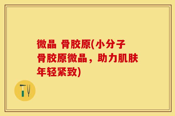 微晶 骨胶原(小分子骨胶原微晶，助力肌肤年轻紧致)