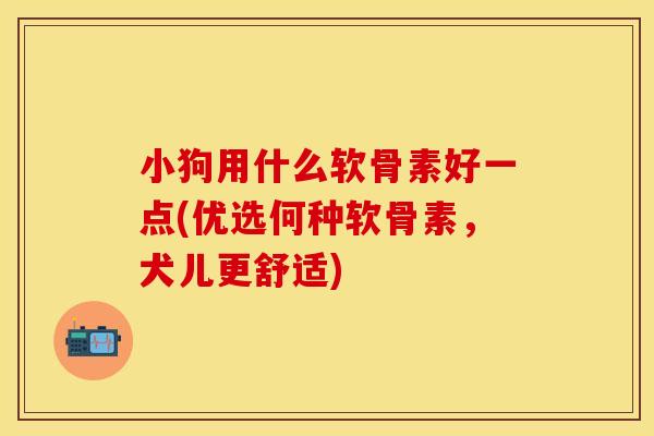 小狗用什么软骨素好一点(优选何种软骨素，犬儿更舒适)