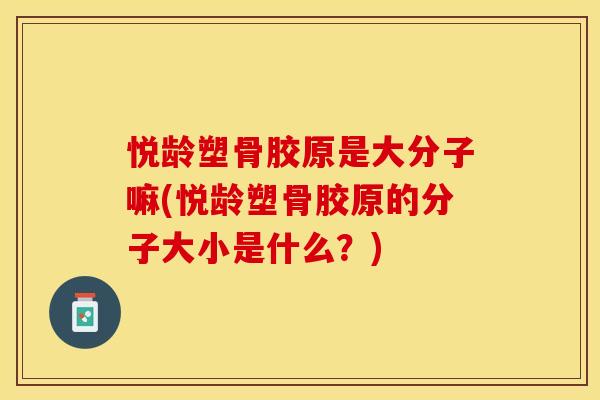 悦龄塑骨胶原是大分子嘛(悦龄塑骨胶原的分子大小是什么？)