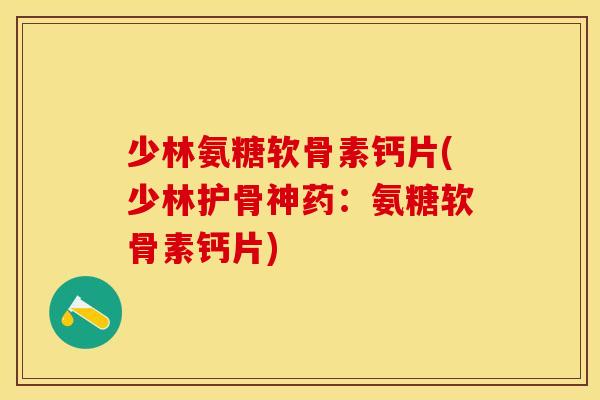 少林氨糖软骨素钙片(少林护骨神药：氨糖软骨素钙片)