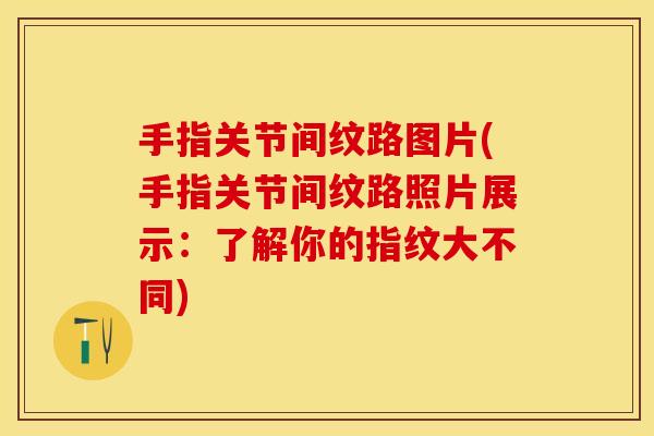 手指关节间纹路图片(手指关节间纹路照片展示:了解你的指纹大不同)-第1张图片-关节保镖 手指关节间纹路图片(手指关节间纹路照片展示:了解你的指纹大不同)-第1张图片-关节保镖
