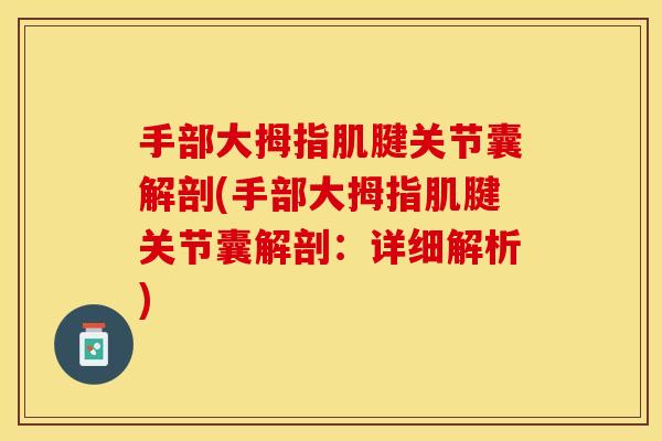 手部大拇指肌腱关节囊解剖(手部大拇指肌腱关节囊解剖：详细解析)