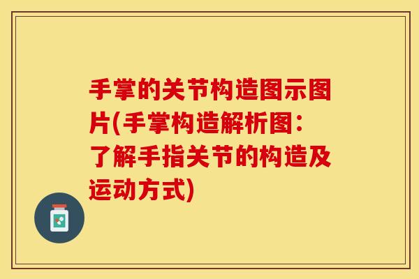 手掌的关节构造图示图片(手掌构造解析图：了解手指关节的构造及运动方式)