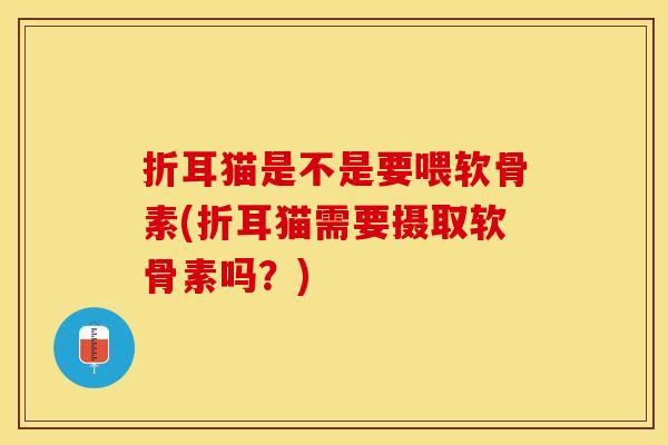 折耳猫是不是要喂软骨素(折耳猫需要摄取软骨素吗？)