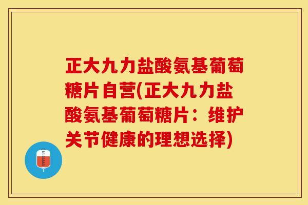 正大九力盐酸氨基葡萄糖片自营(正大九力盐酸氨基葡萄糖片：维护关节健康的理想选择)
