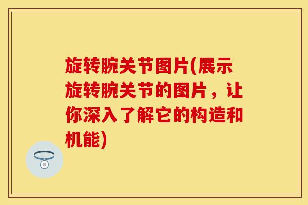 旋转腕关节图片(展示旋转腕关节的图片，让你深入了解它的构造和机能)