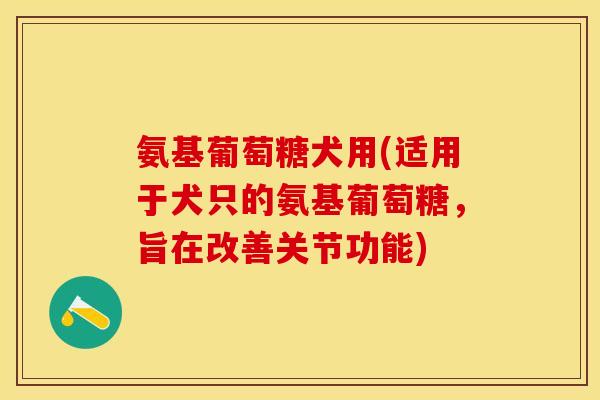 氨基葡萄糖犬用(适用于犬只的氨基葡萄糖，旨在改善关节功能)