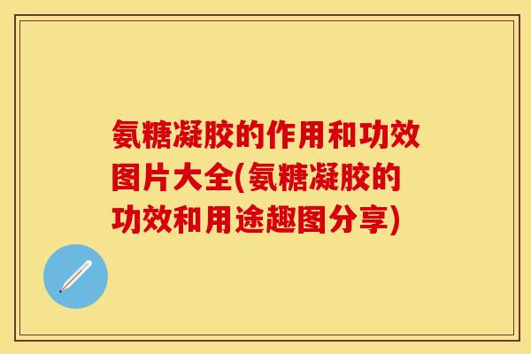 氨糖凝胶的作用和功效图片大全(氨糖凝胶的功效和用途趣图分享)
