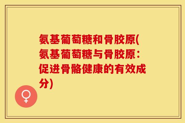 氨基葡萄糖和骨胶原(氨基葡萄糖与骨胶原：促进骨骼健康的有效成分)