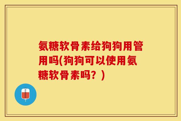 氨糖软骨素给狗狗用管用吗(狗狗可以使用氨糖软骨素吗？)