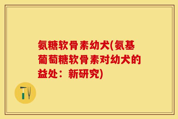 氨糖软骨素幼犬(氨基葡萄糖软骨素对幼犬的益处：新研究)