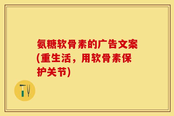 氨糖软骨素的广告文案(重生活，用软骨素保护关节)