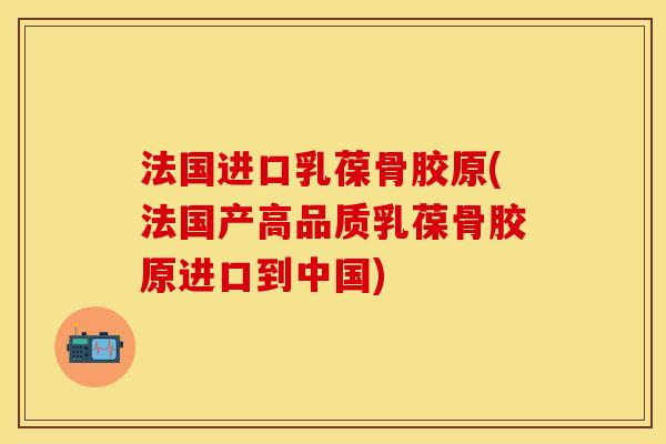 法国进口乳葆骨胶原(法国产高品质乳葆骨胶原进口到中国)