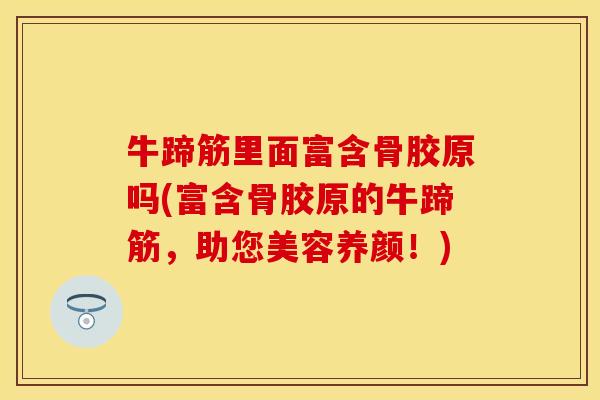 牛蹄筋里面富含骨胶原吗(富含骨胶原的牛蹄筋，助您美容养颜！)