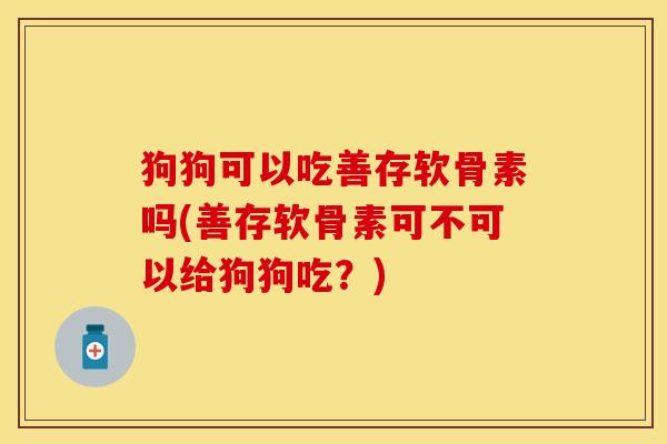 狗狗可以吃善存软骨素吗(善存软骨素可不可以给狗狗吃？)