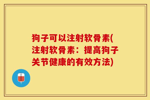 狗子可以注射软骨素(注射软骨素：提高狗子关节健康的有效方法)