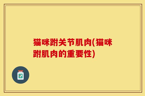 猫咪跗关节肌肉(猫咪跗肌肉的重要性)